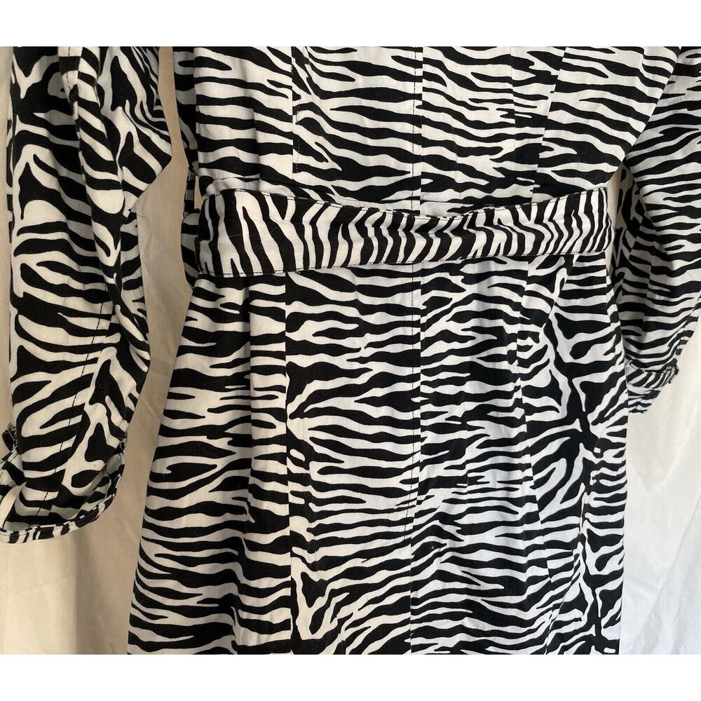 Lane Bryant Trench Coat Women’s 14/16W Plus Lightweight Zebra Print Pattern Work - Picture 7 of 9